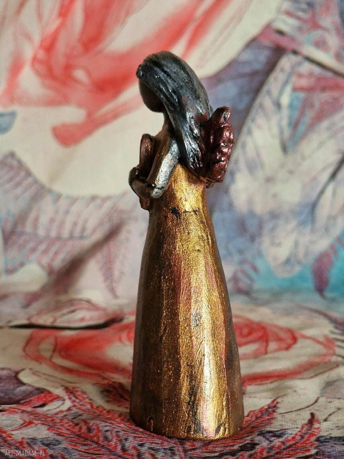 Anioł Dobrego Serca z gipsu - prezent ślubny 10,9 cm