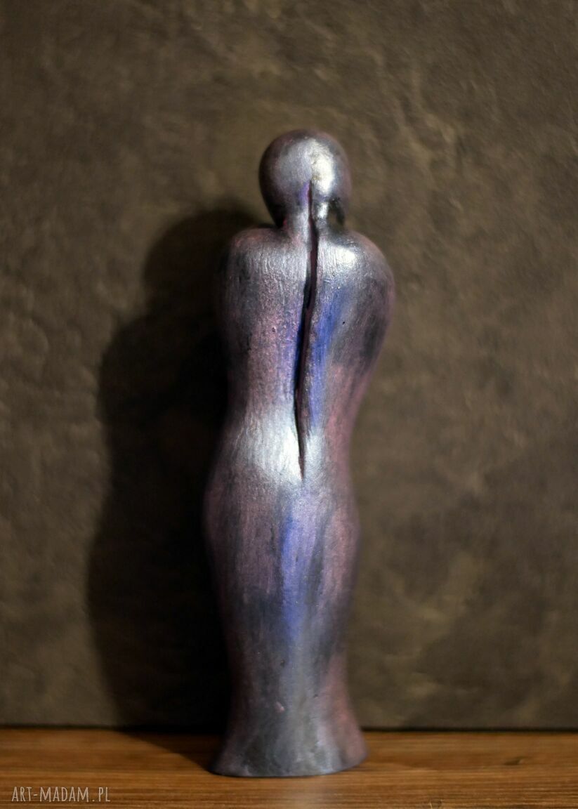 Para Zakochanych - rzeźba z gipsu 14,8 cm w metalicznym blasku