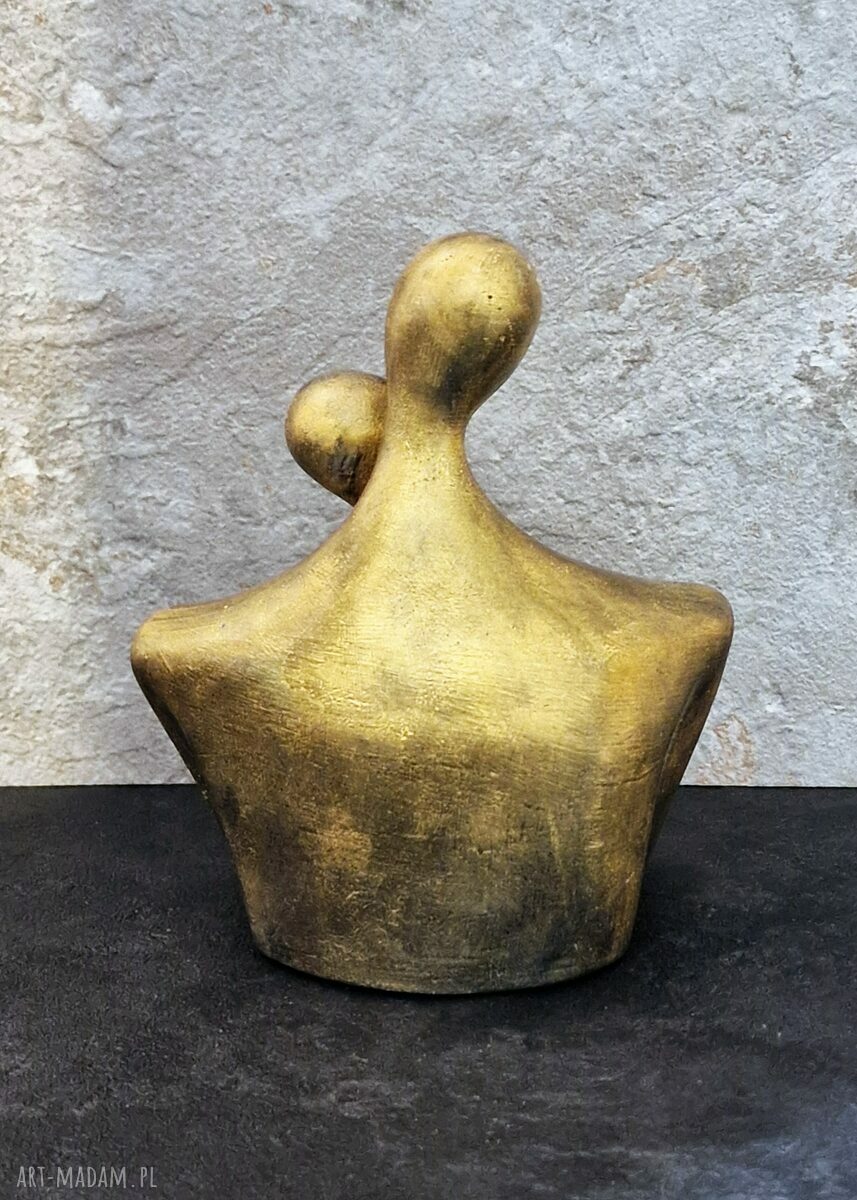 Rzeźba z gipsu Para Zakochanych w królewskim złocie (wys. 11,8 cm)