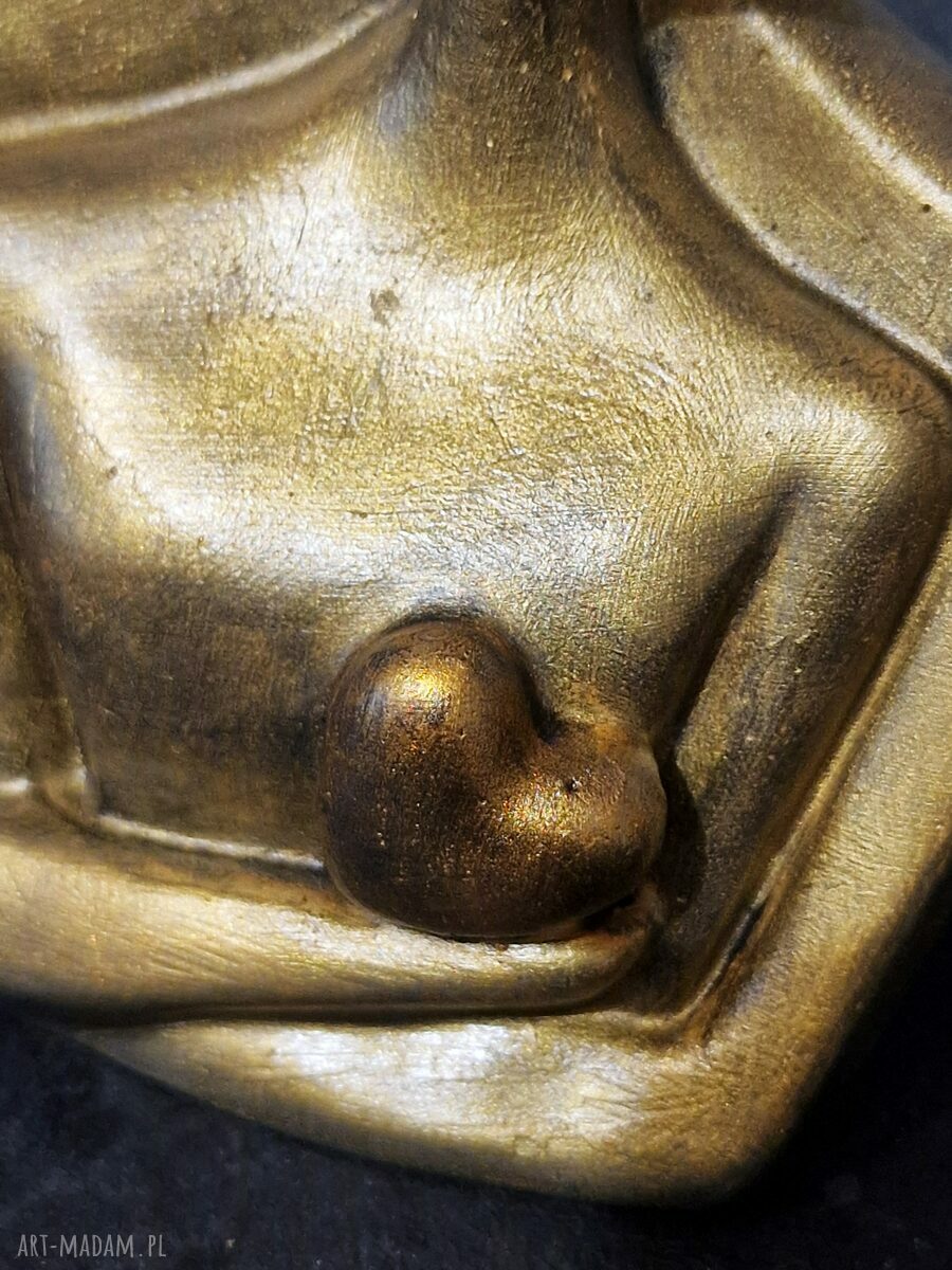 Rzeźba z gipsu Para Zakochanych w królewskim złocie (wys. 11,8 cm)