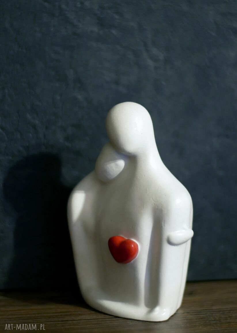 Rzeźba z gipsu „Jesteś Moim Skarbem” - biała, wys. 13,2 cm