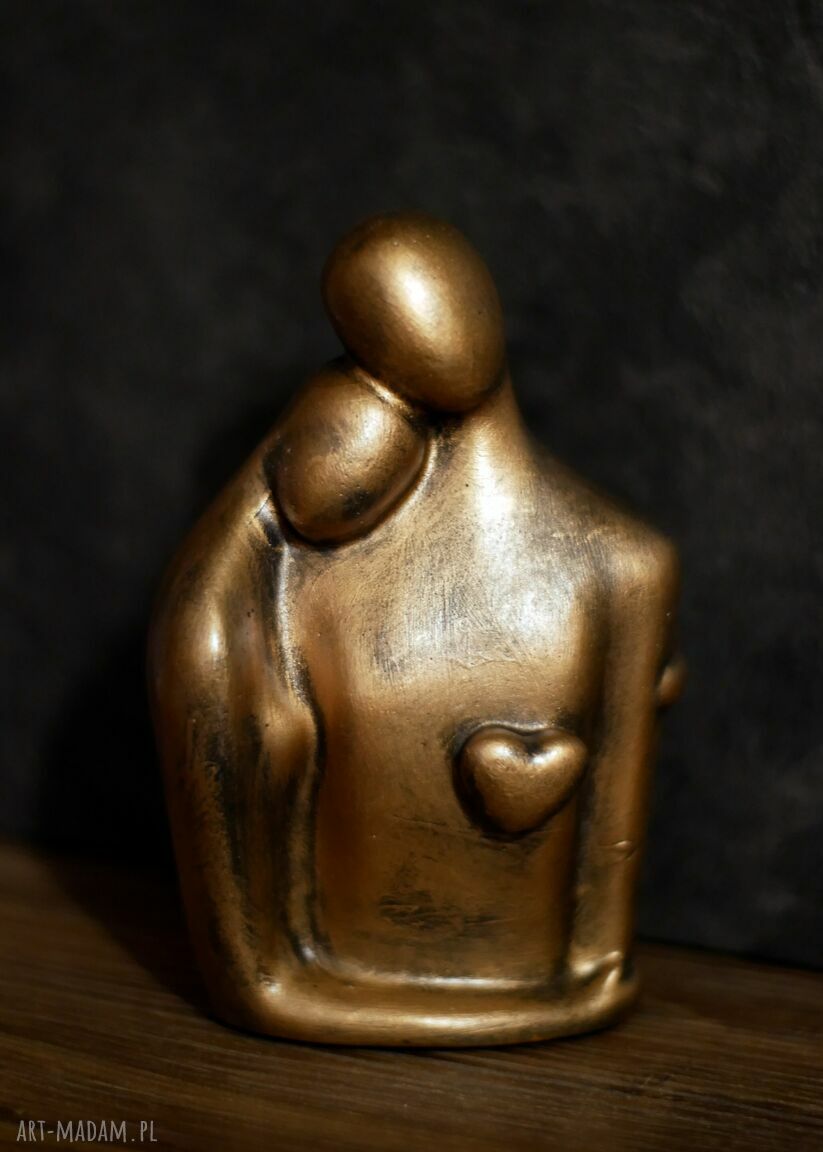Figurka z gipsu „Jesteś moim skarbem” - miedziane złoto (12,4 cm)