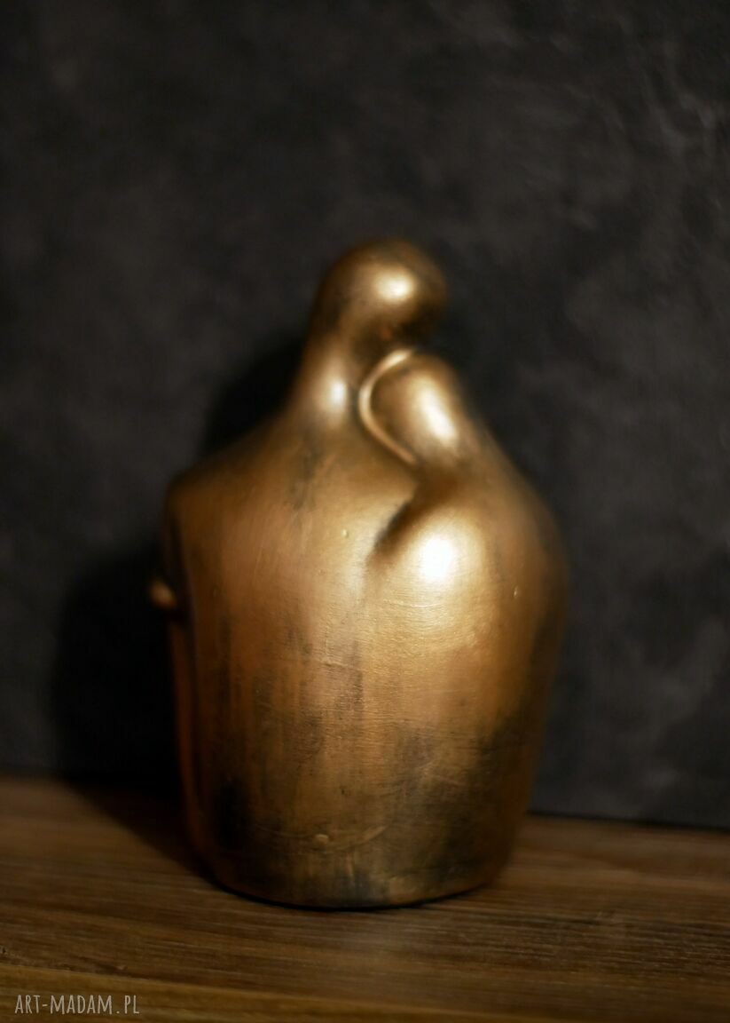Figurka z gipsu „Jesteś moim skarbem” - miedziane złoto (12,4 cm)