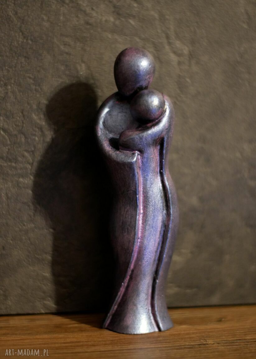 Para Zakochanych - rzeźba z gipsu 14,8 cm w metalicznym blasku