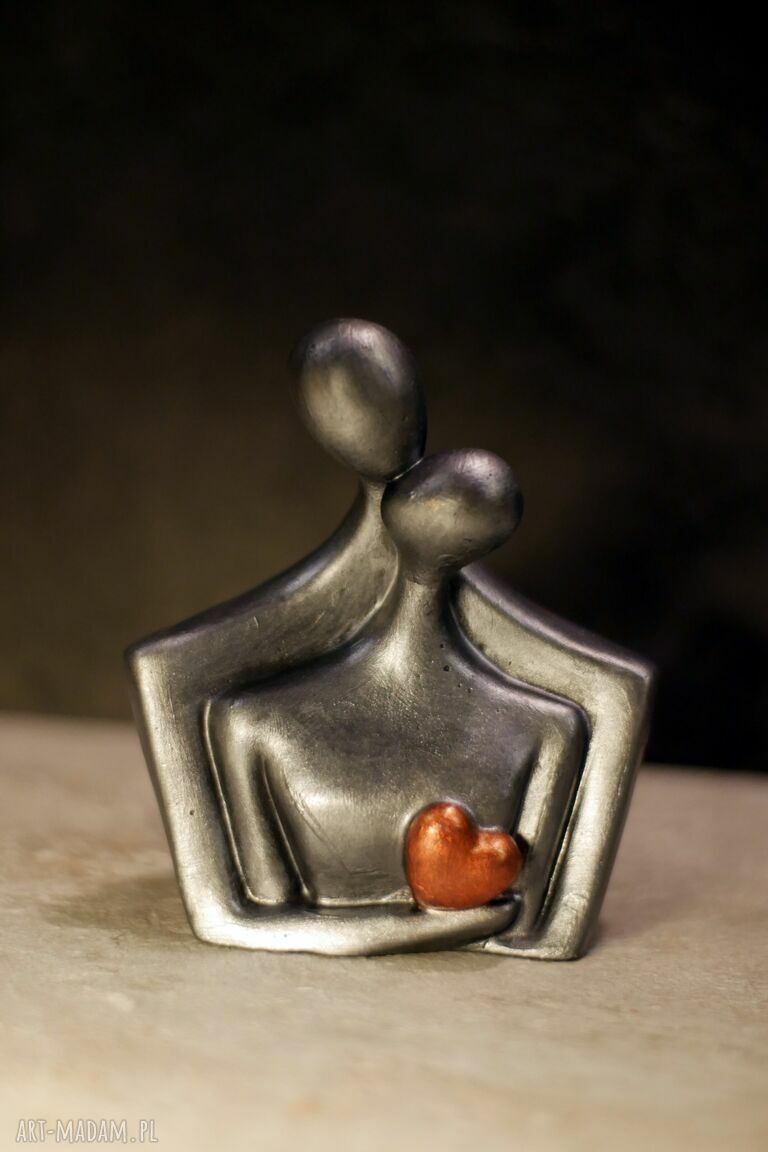 Rzeźba z gipsu Para Zakochanych - walentynkowa figurka 11 cm