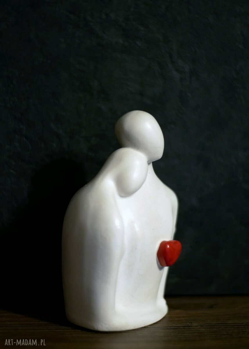 Rzeźba z gipsu „Jesteś Moim Skarbem” - biała, wys. 13,2 cm