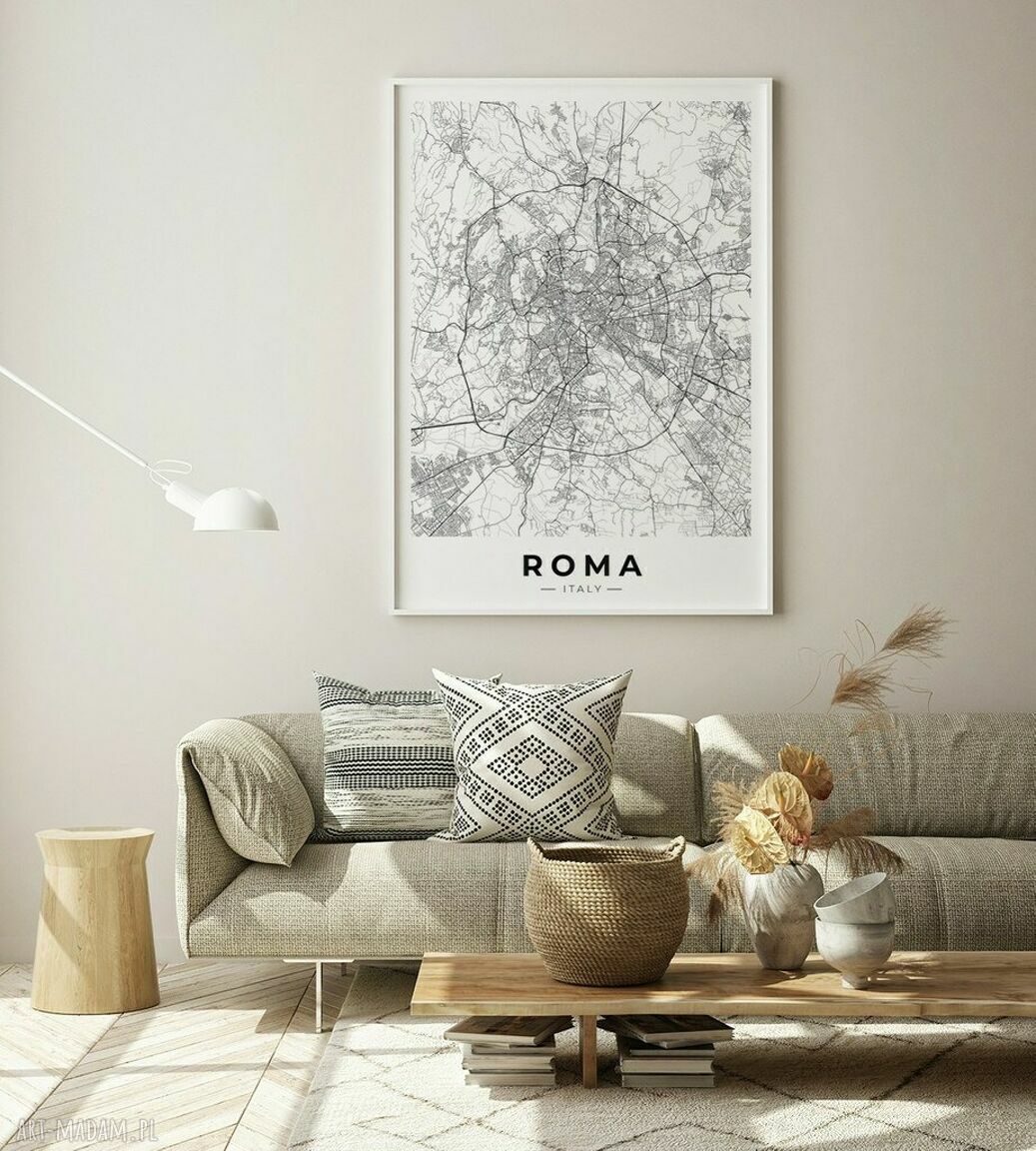 Plakat z mapą Rzymu 30x40 cm - idealny na prezent