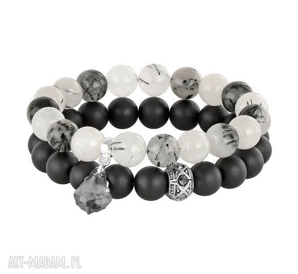Sada grey moon black l202 turmalin kwarc swarovski praca