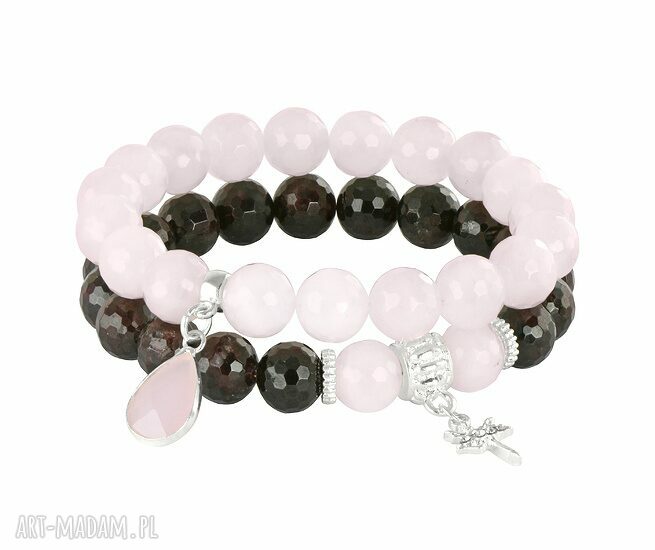 Sada light pink grenadine granat kwarc baletnica kropla praca