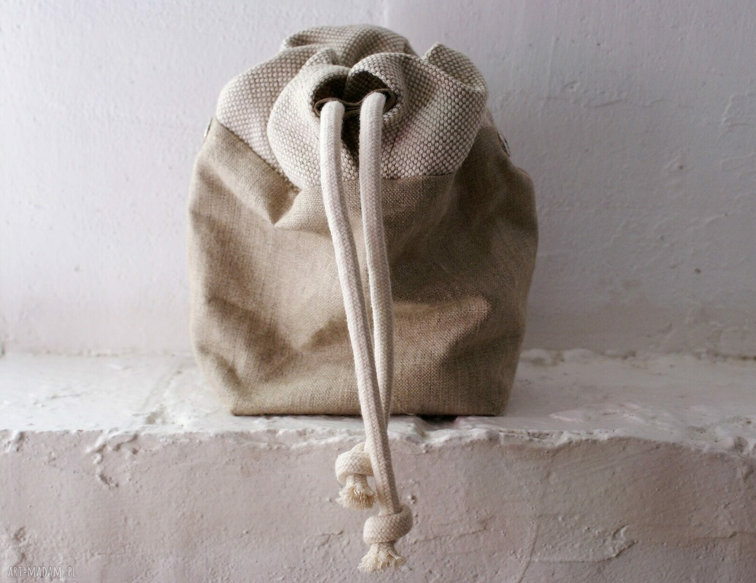 Safari basket mini len plecionka Hand Made