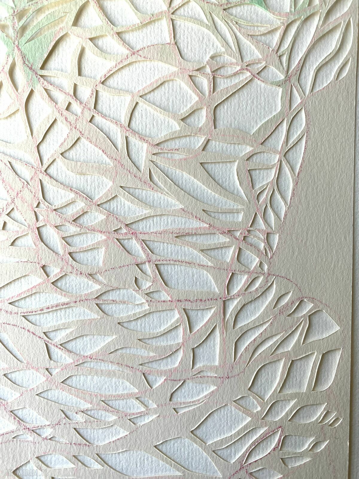 Sage - portret kobiety wycinanka ręcznie z papieru (akwarela i mixed media)