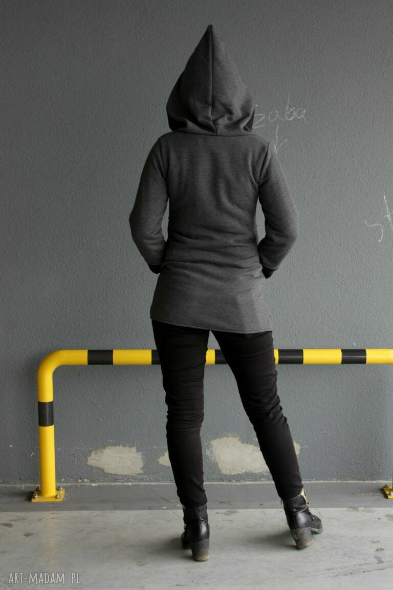 Bluza Saloni Long z kapturem na zamek - pojemne kieszenie i przytulny krój