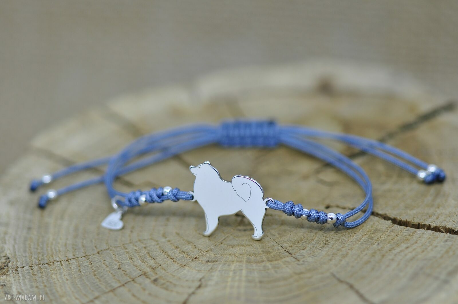 Samojed - bransoletka z psem ze srebra 925