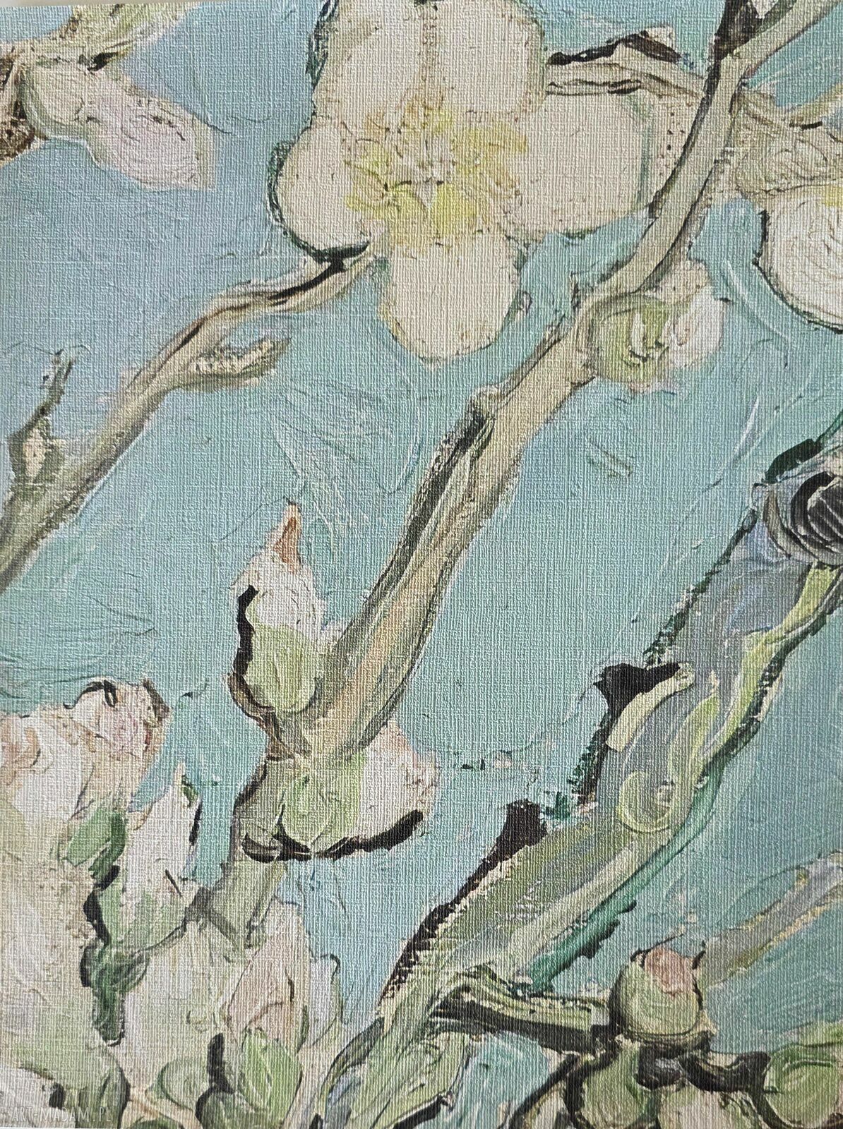 Samoprzylepna tapeta koło z motywem „Kwitnącego migdałowca” van Gogha