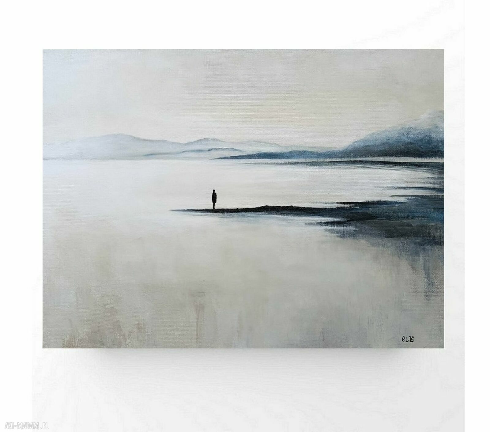 Samotność - nastrojowy obraz akrylowy na płótnie 30x40 cm