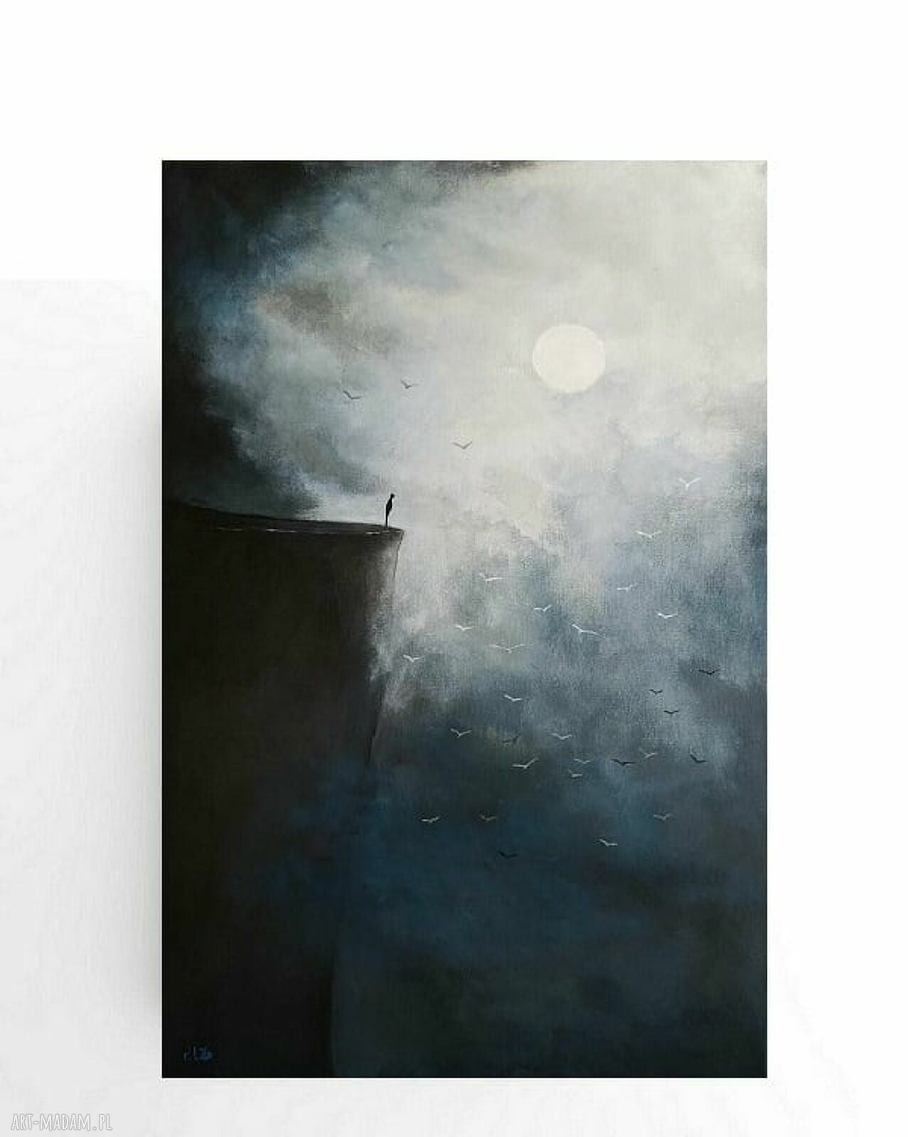 Samotność - nastrojowy obraz akrylowy na płótnie 60x40 cm