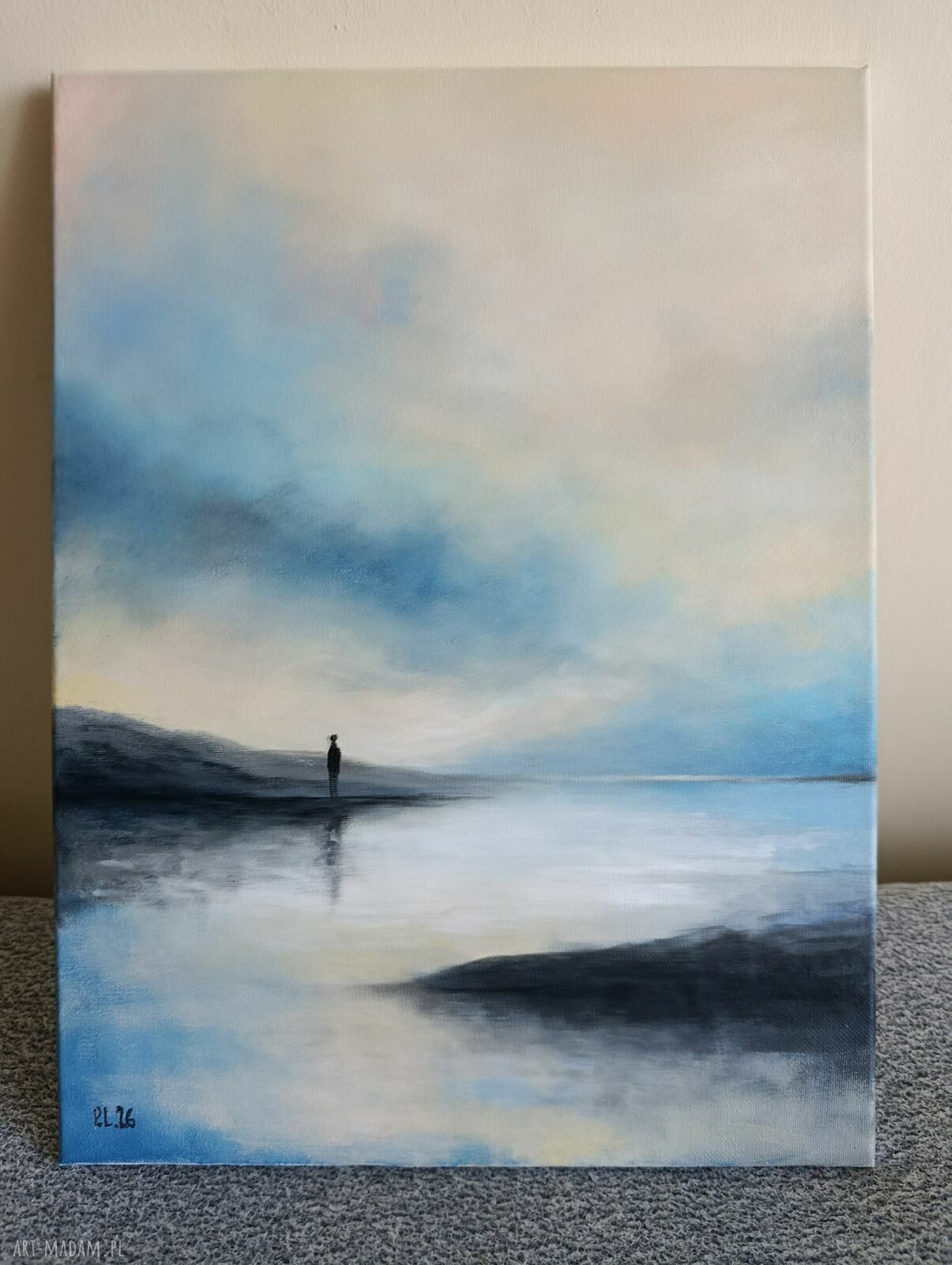 Samotność - ręcznie malowany obraz akrylowy na płótnie 40x30 cm
