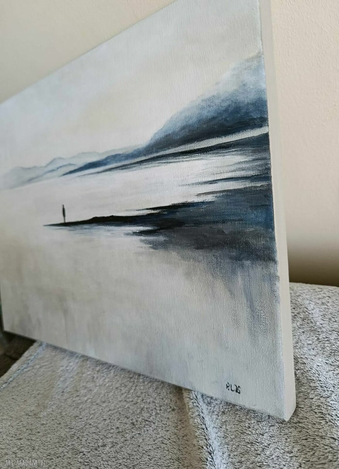Samotność - nastrojowy obraz akrylowy na płótnie 30x40 cm