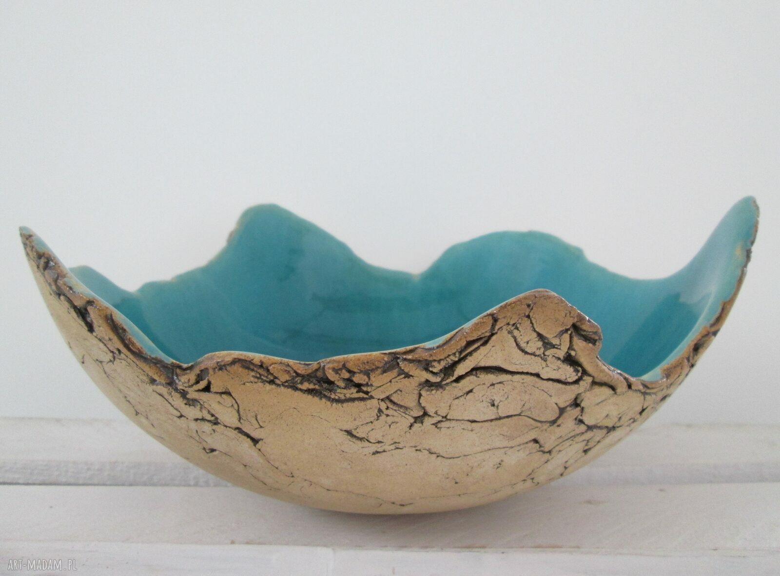Sardynia - artystyczna miska ceramiczna w turkusie