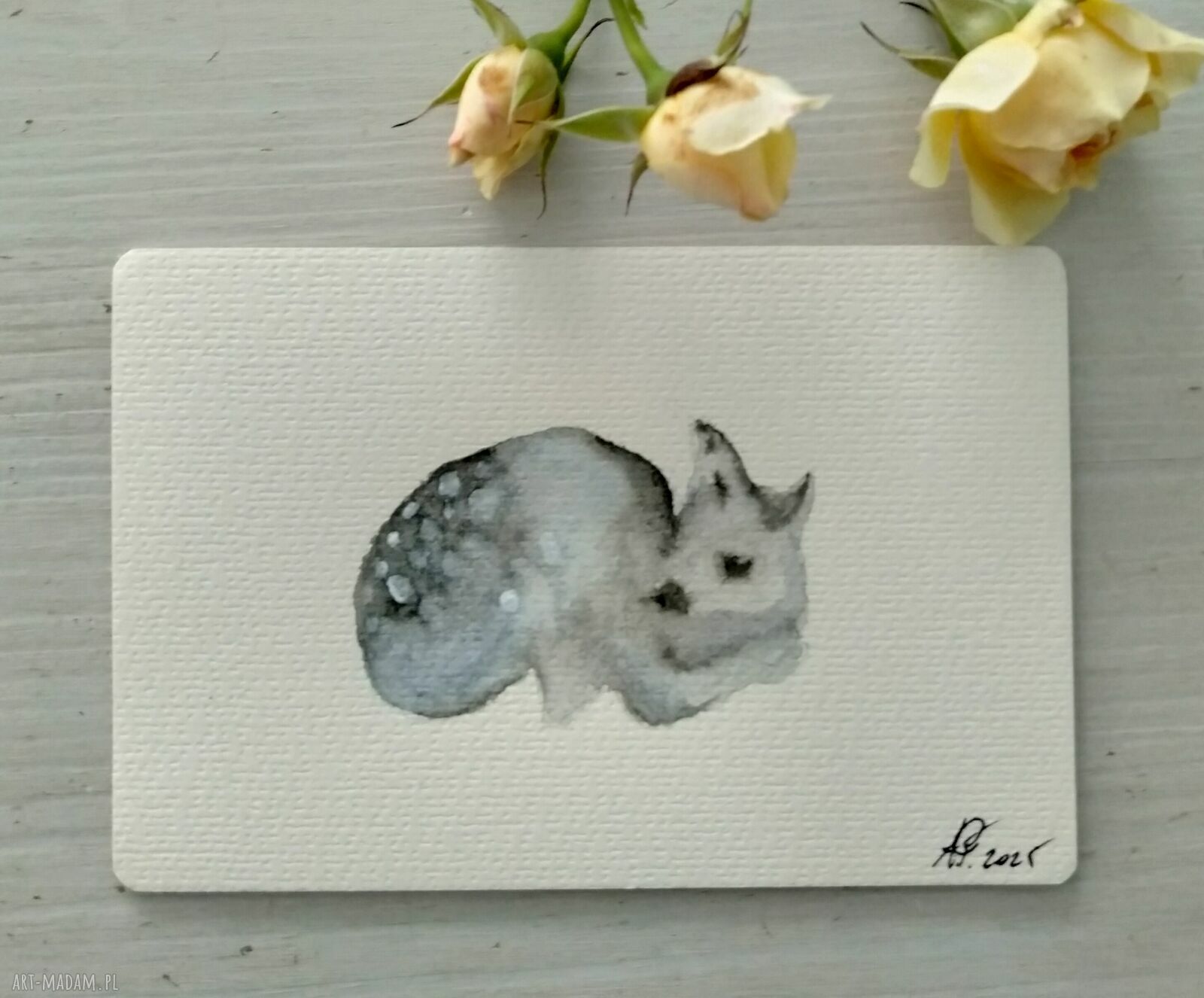 Sarenka - akwarela ręcznie malowana 10x15 cm