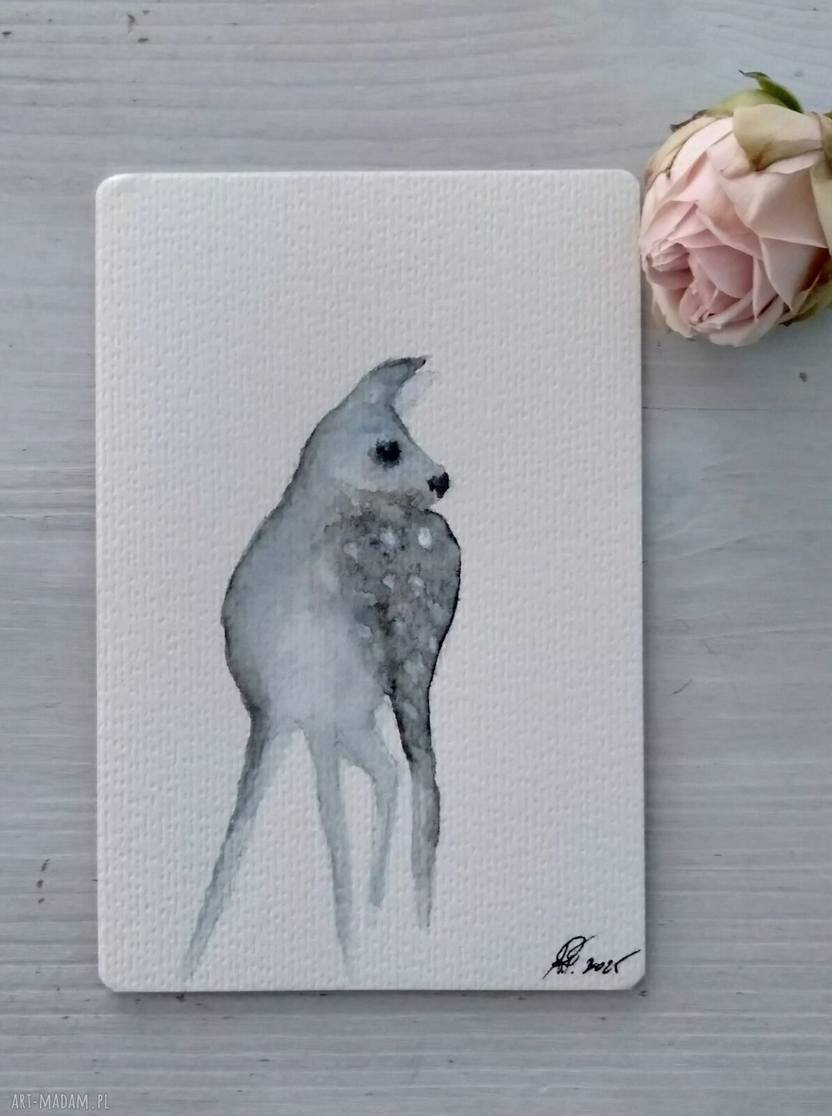 Sarenka. Akwarela - mały obrazek 10 x 15 cm na prezent