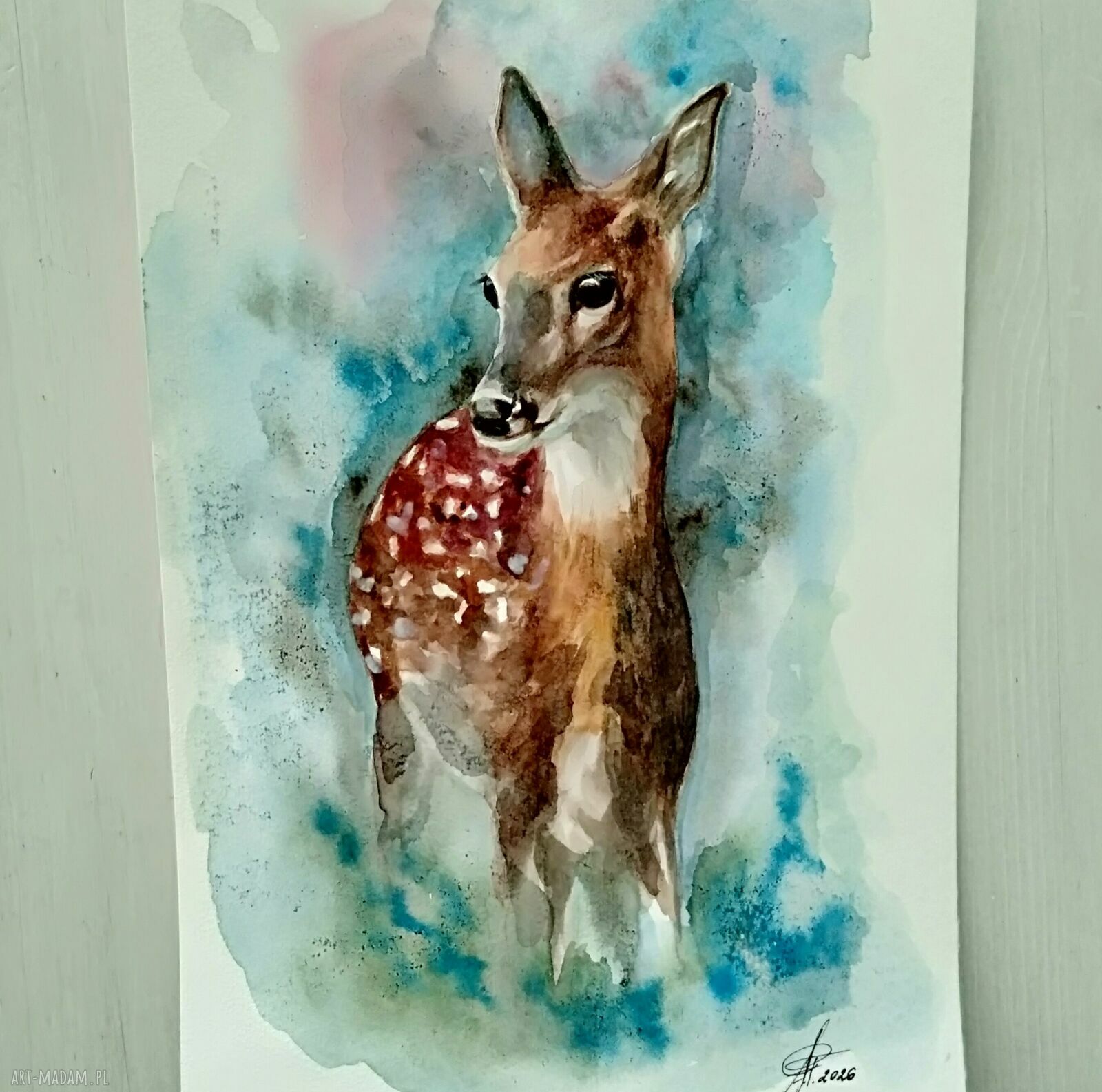 Sarenka - ręcznie malowana akwarela na papierze A4