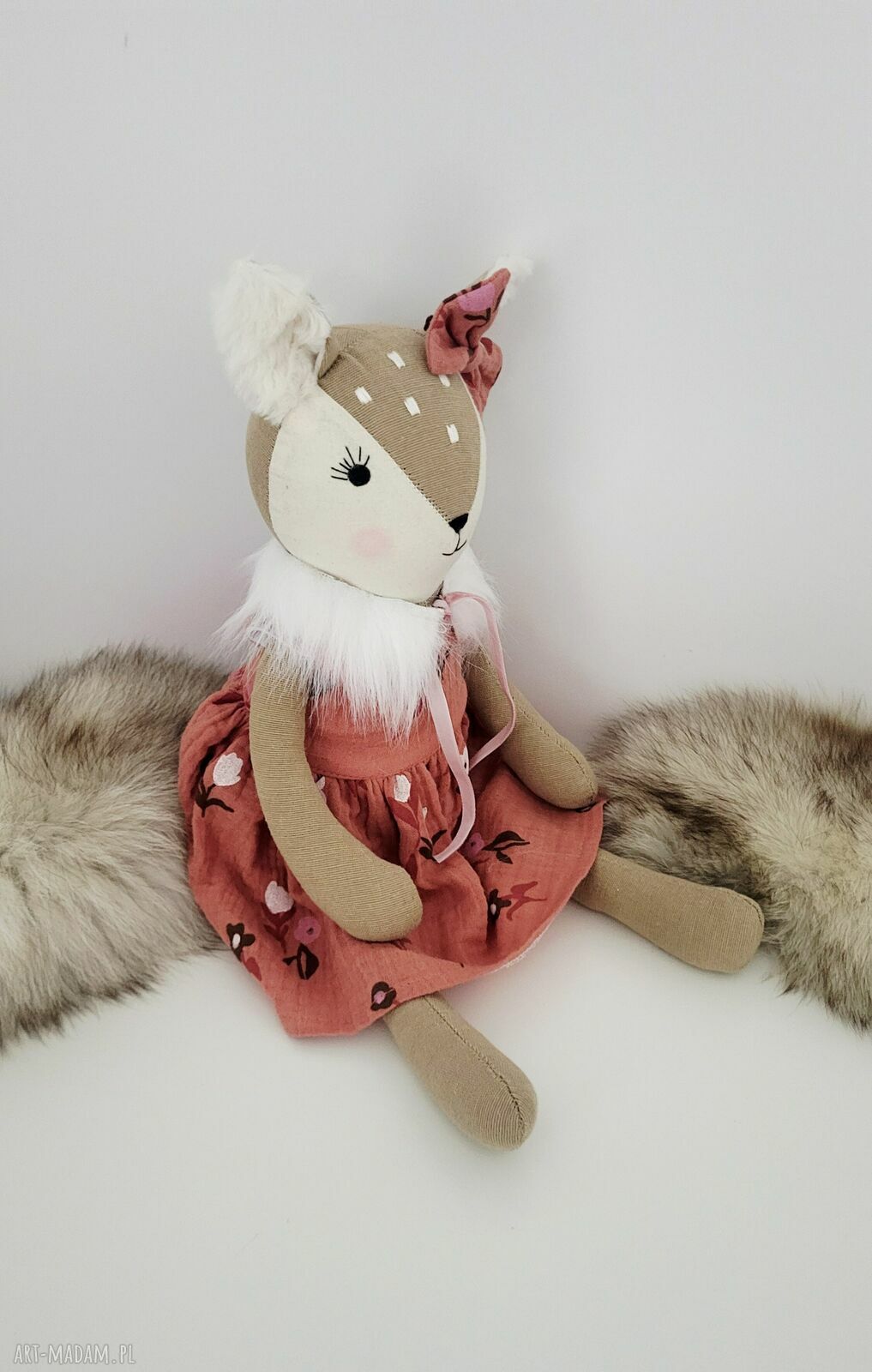 Sarenka do zabawy i przytulania - ręcznie szyta maskotka 46 cm z personalizacją