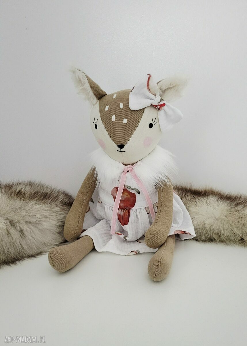 Sarenka do zabawy i przytulania 46 cm - ręcznie szyta, z muślinową sukienką