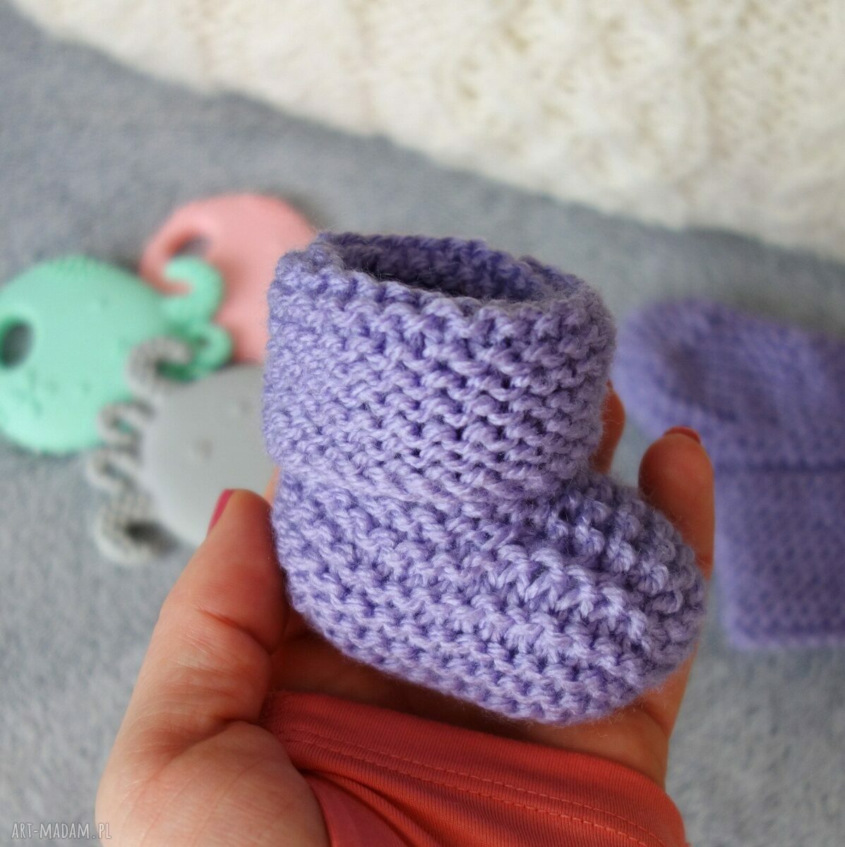 Sarpetki Newborn - ręcznie robione buciki dla noworodka z wełny