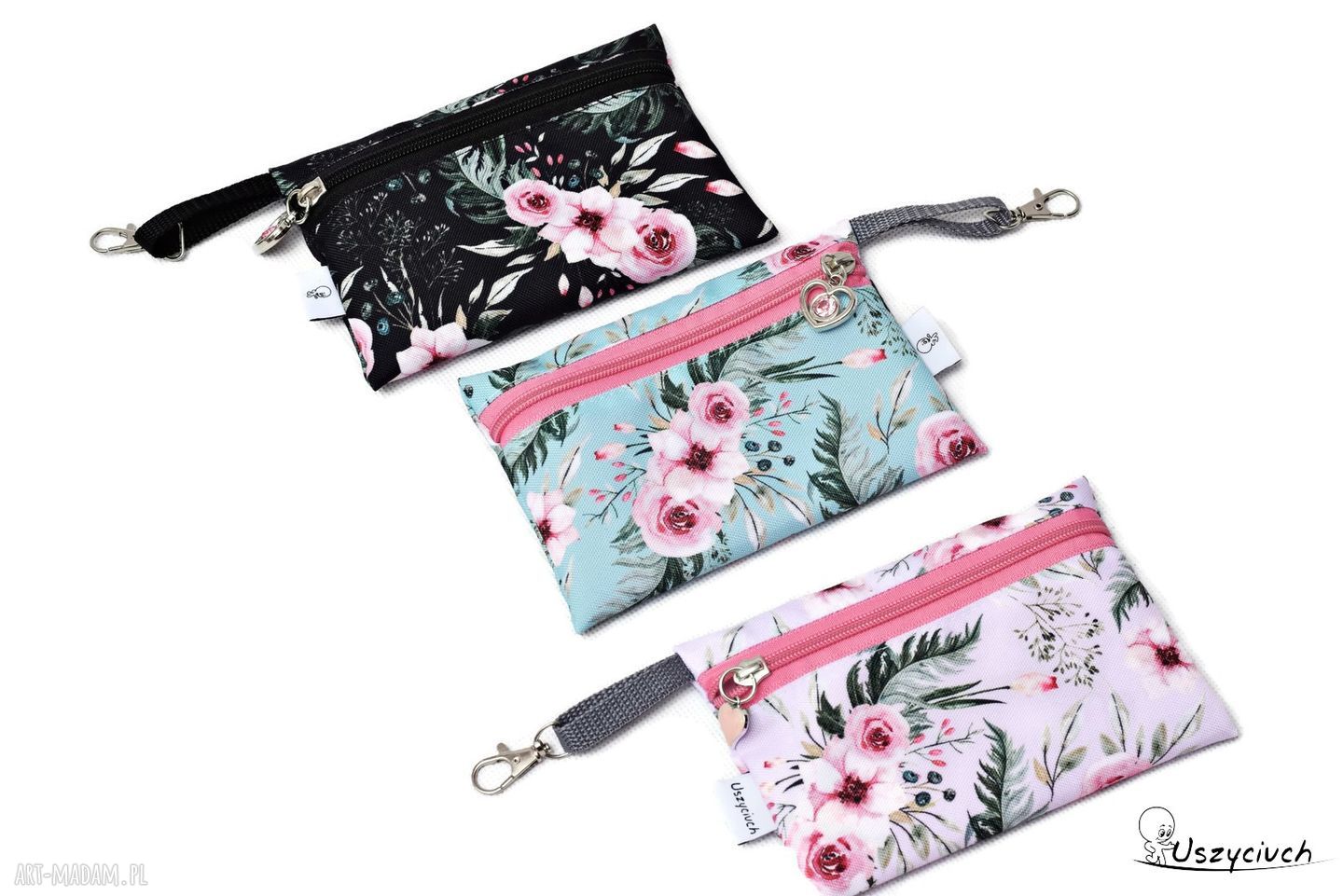 Etui na telefon saszetka na klucze etui na klucze wodoodporne dzikie kwiaty in garden czarne