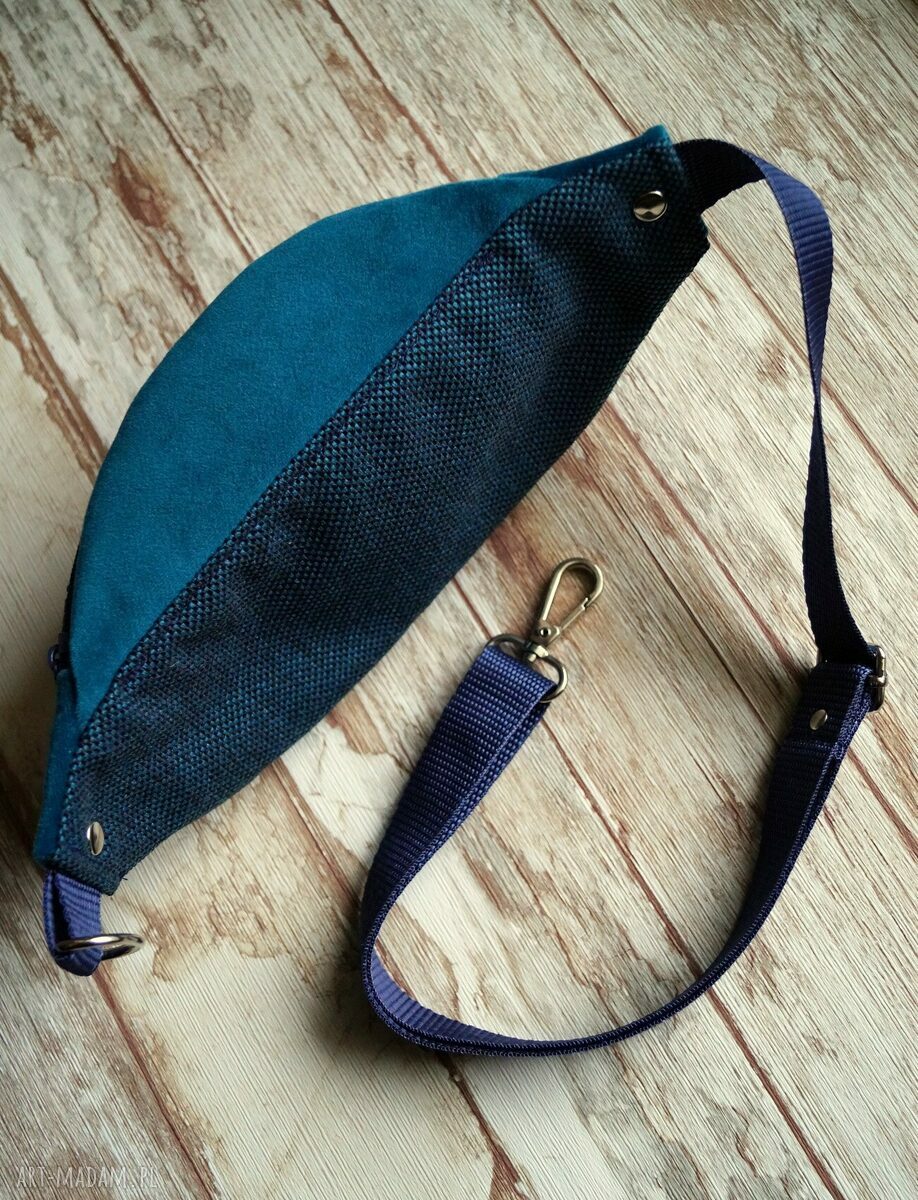 TURKUSOWA nerka - saszetka w kwiatki - handmade Happy Art