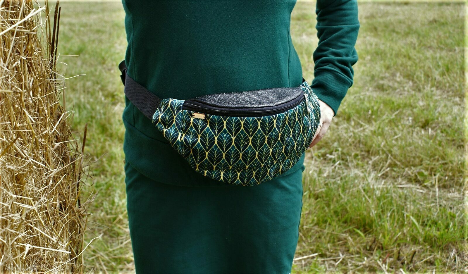 Nerka XL mozaika zieleń hand made