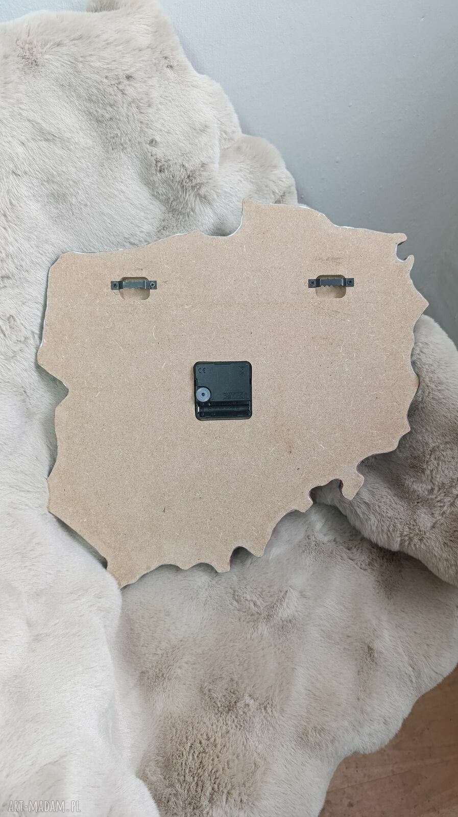 Zegar ścienny z żywicy epoksydowej - mapa Polski 35x35 cm