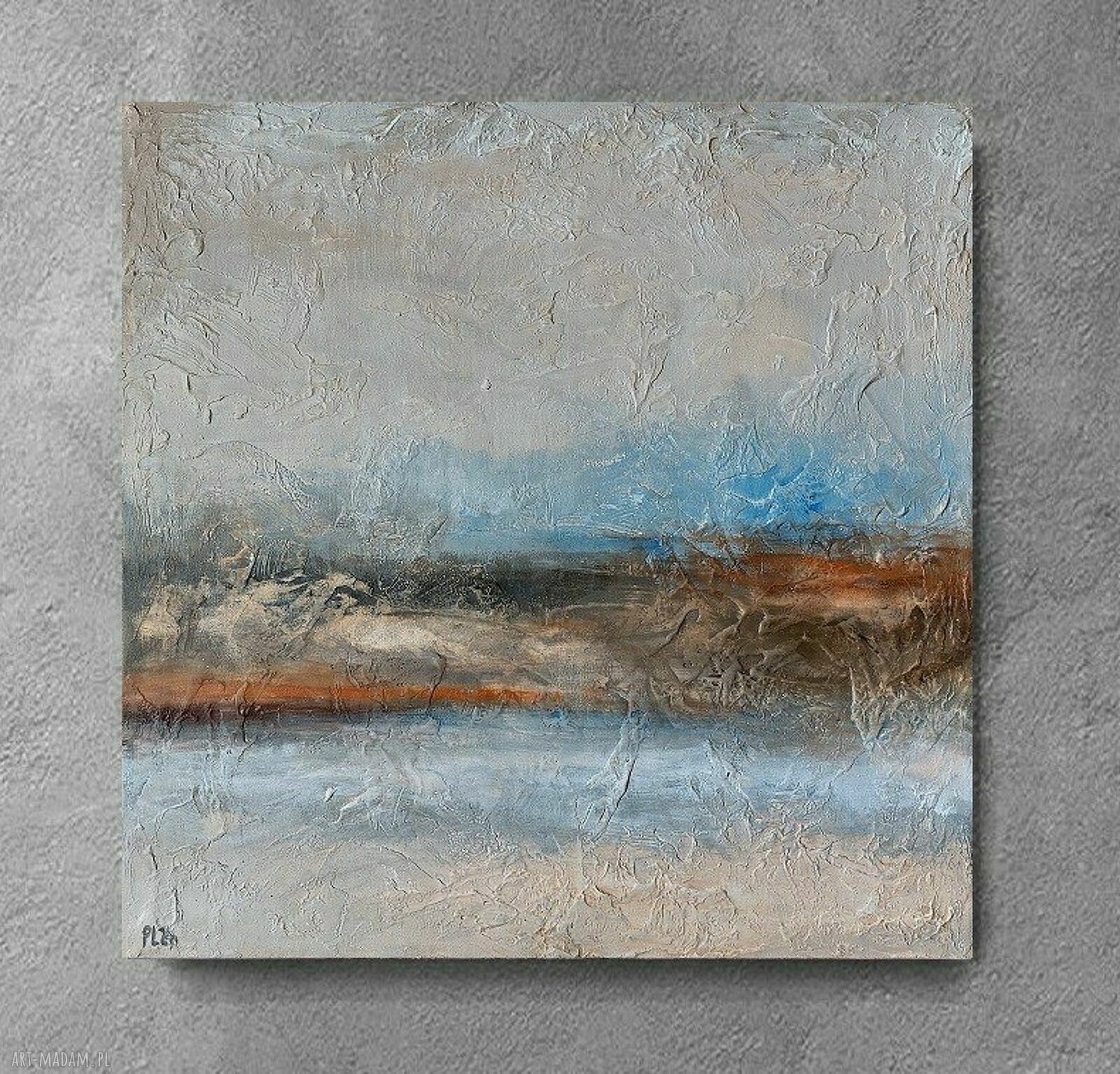 Ścieżki wspomnień - ręcznie malowany obraz akrylowy 60x60 cm