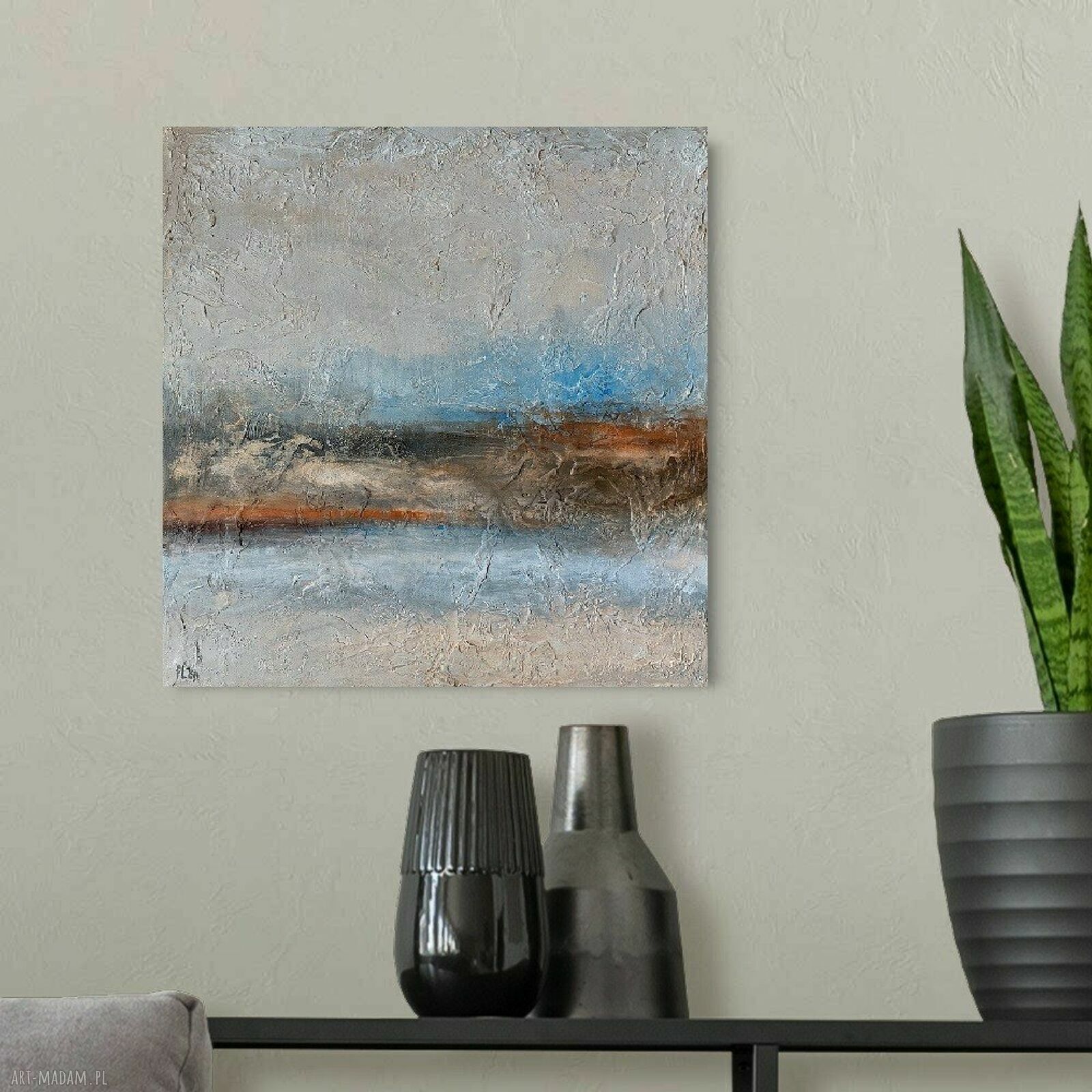 Ścieżki wspomnień - ręcznie malowany obraz akrylowy 60x60 cm