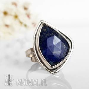 scilla - srebrny pierścionek z lapis - lazuli - srebrne