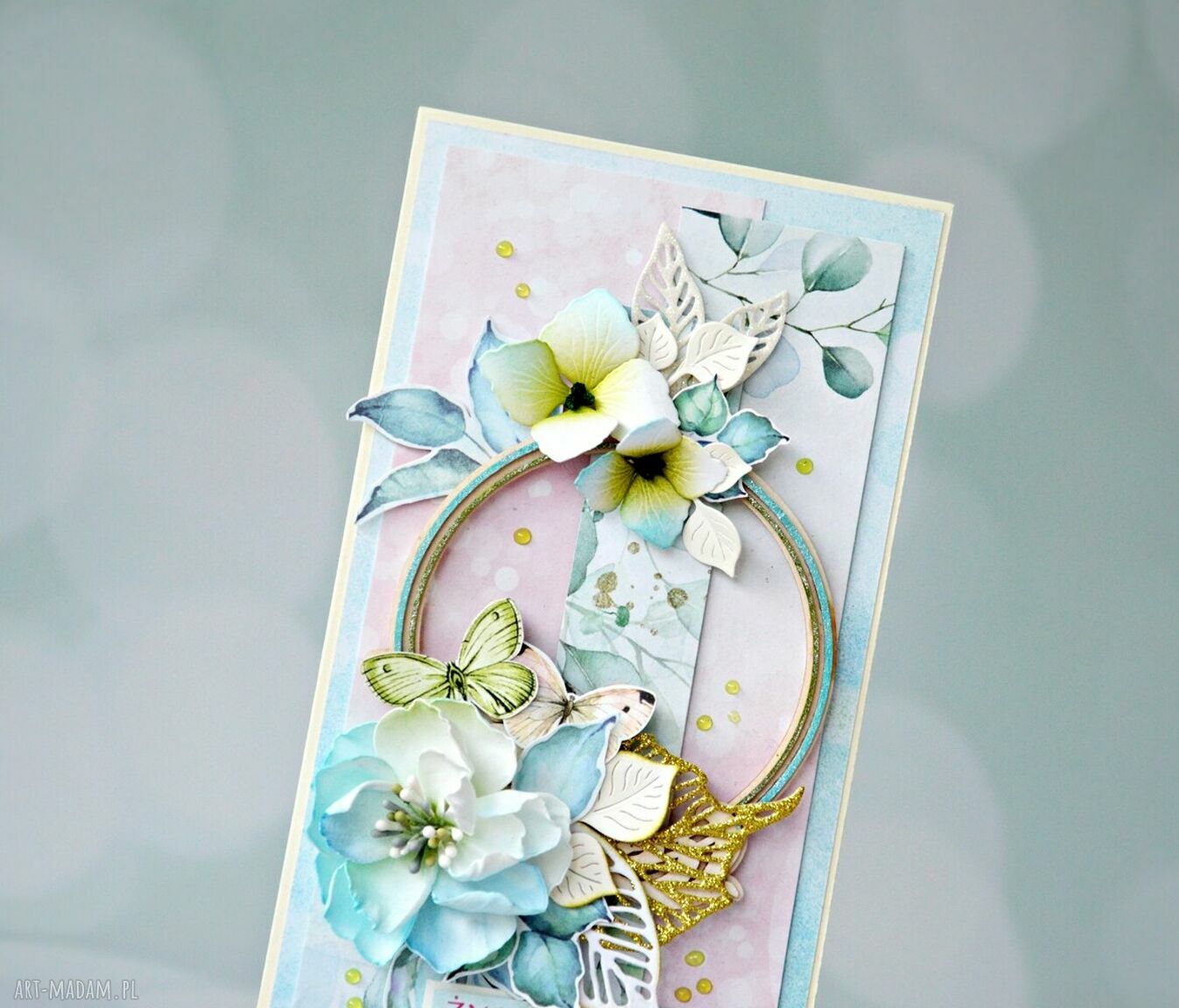 Ręcznie robiona kartka prezent scrapbooking wyjątkowy drobiazg na każdą okazję