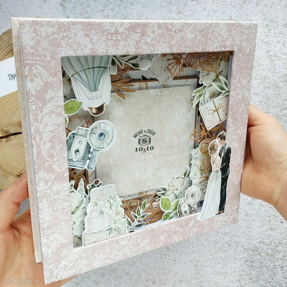 Ramka shadowbox #3 - scrapbooking na zdjęcie 10x10 cm