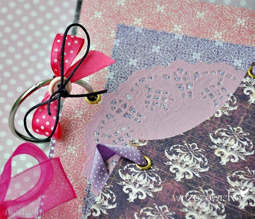 Wrzosowy Fartuszek Książka Kucharska Handmade