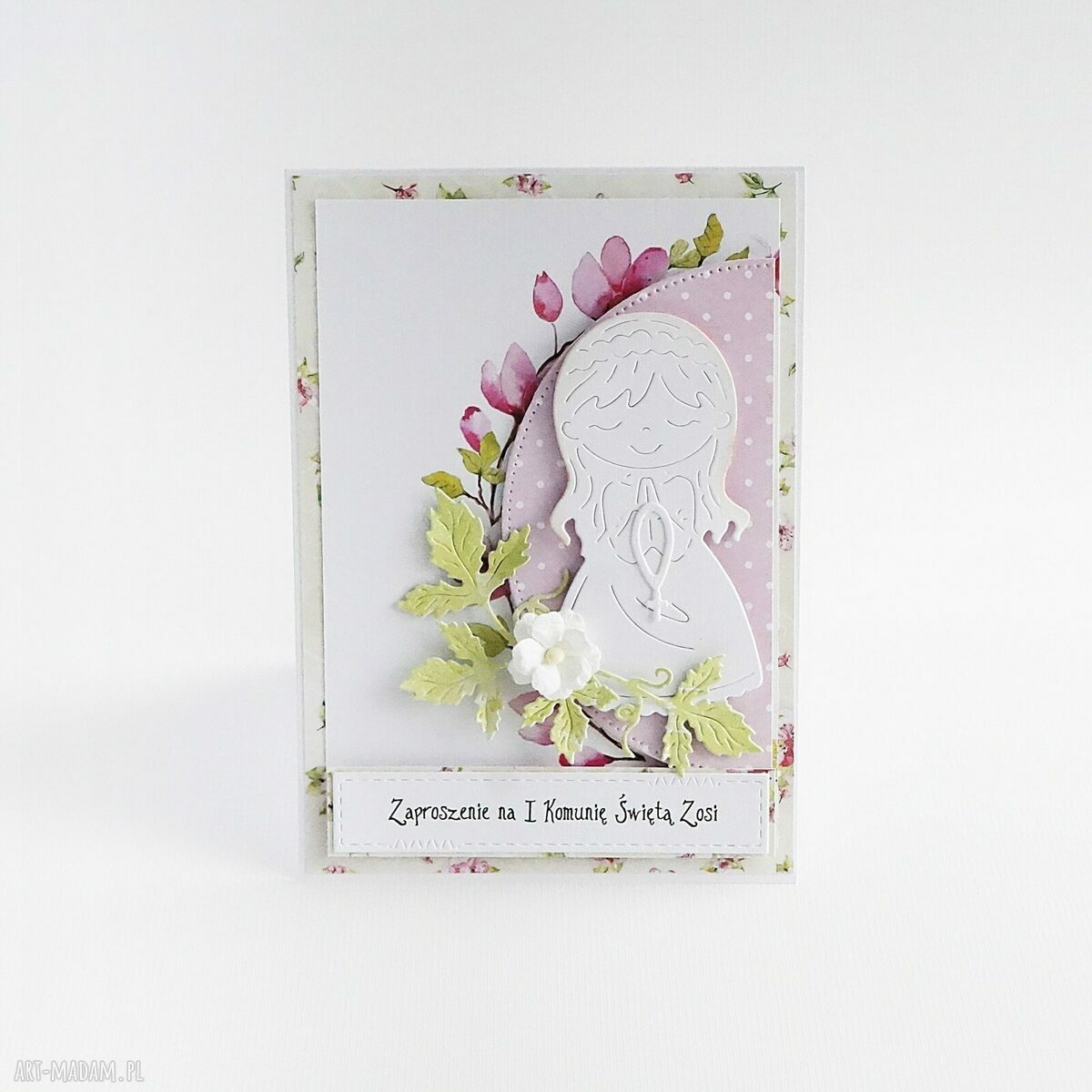 zaproszenie: Zaproszenie na I Komunię Św - ZK47 Ręczne wykonanie