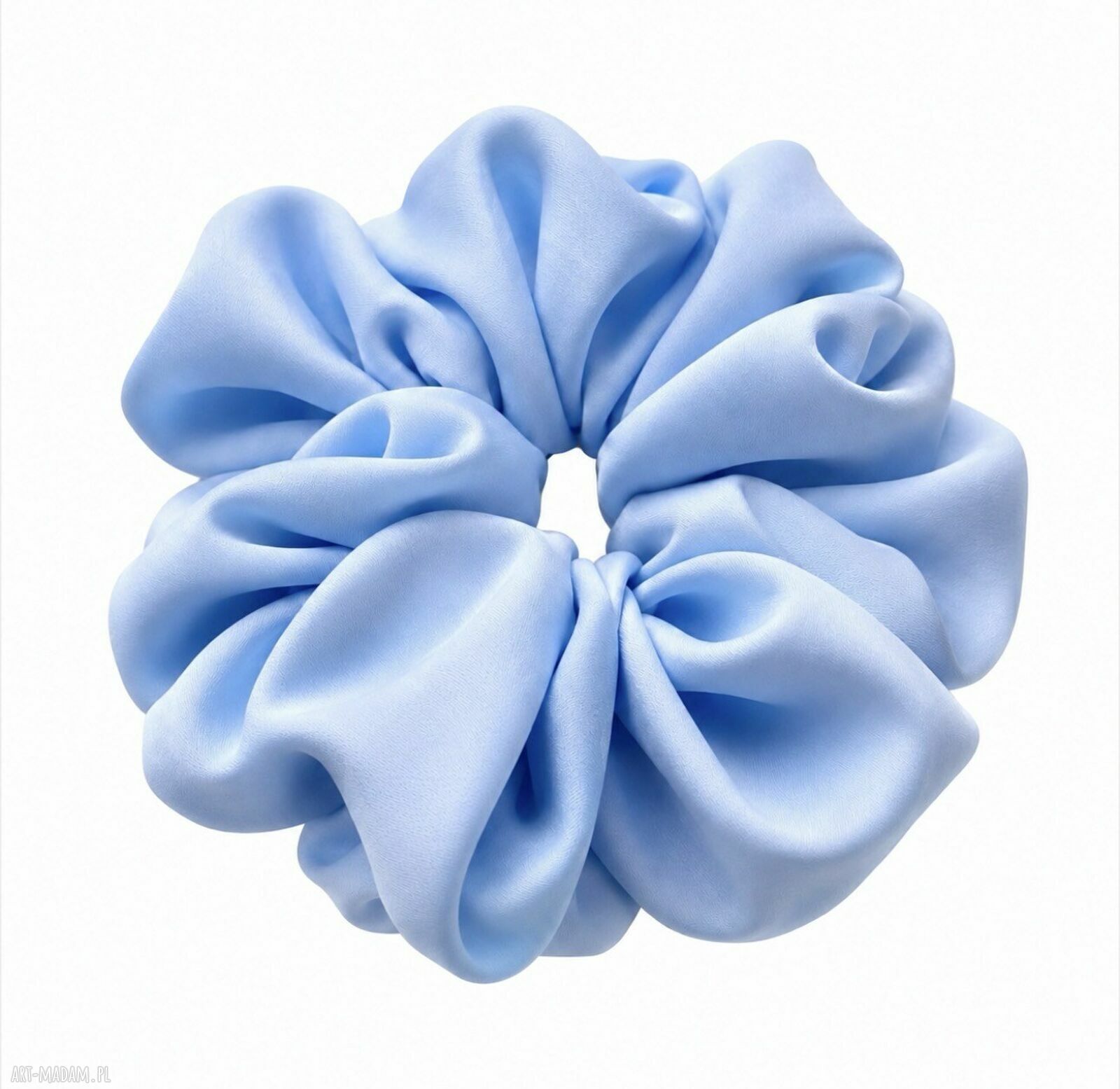Scrunchie baby blue - ręcznie szyta gumka do włosów bez odgnieceń