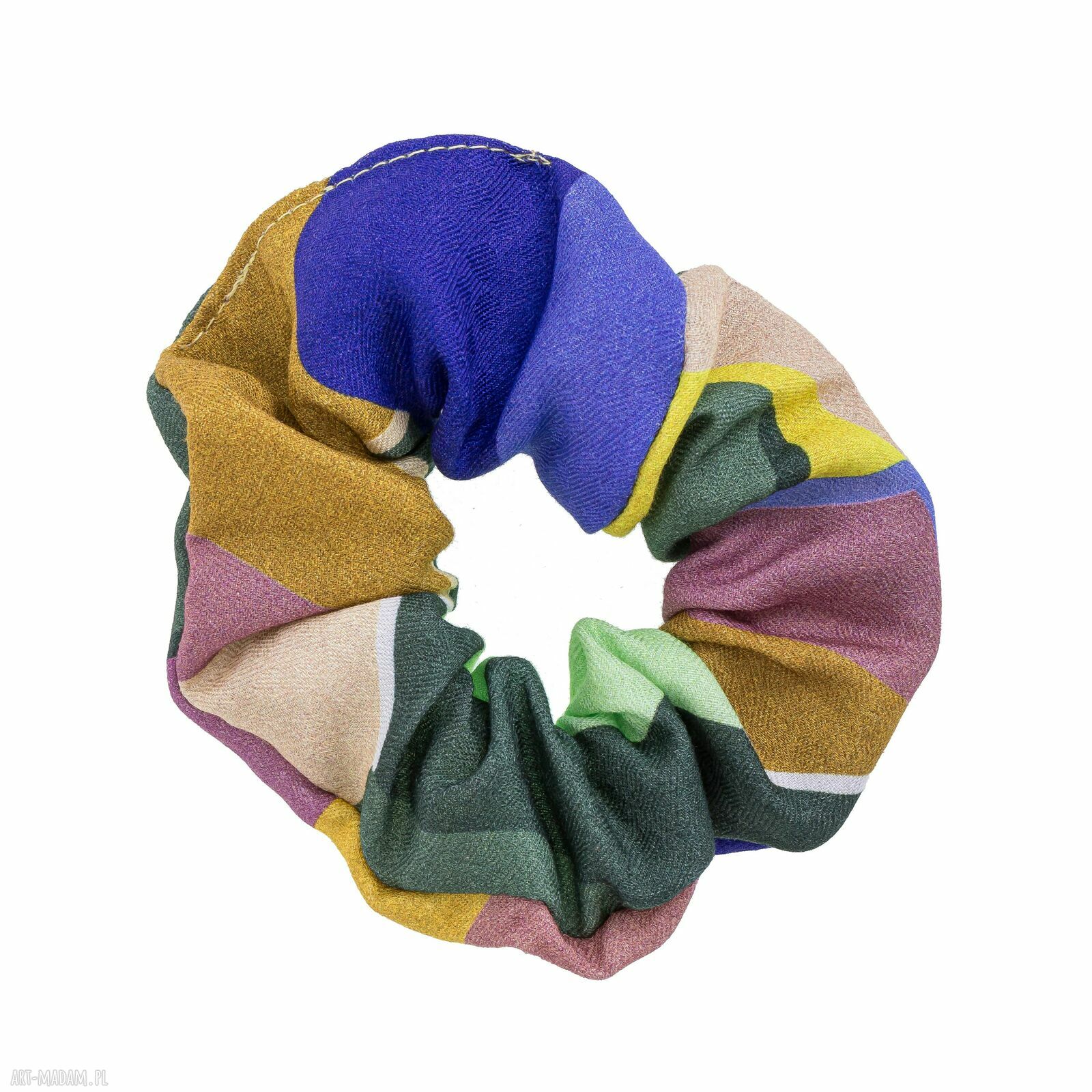 Scrunchie LEMON - kolorowa gumka do włosów handmade z bawełnianej wiskozy