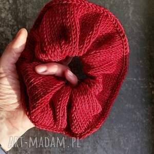 scrunchie premium ba wełna - bordowy wool love