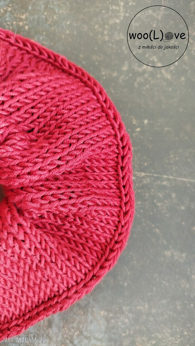 ozdoby do włosów: scrunchie premium (BA)WEŁNA bordowy Autorskie