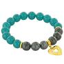 ręcznie wykonane bransoletki sea green jade & black labradorite with heart