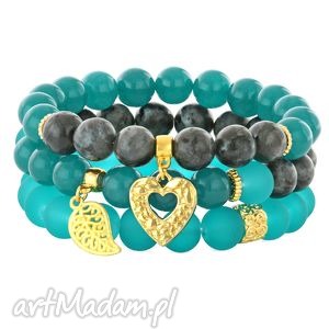 sea-green turquoise & black set