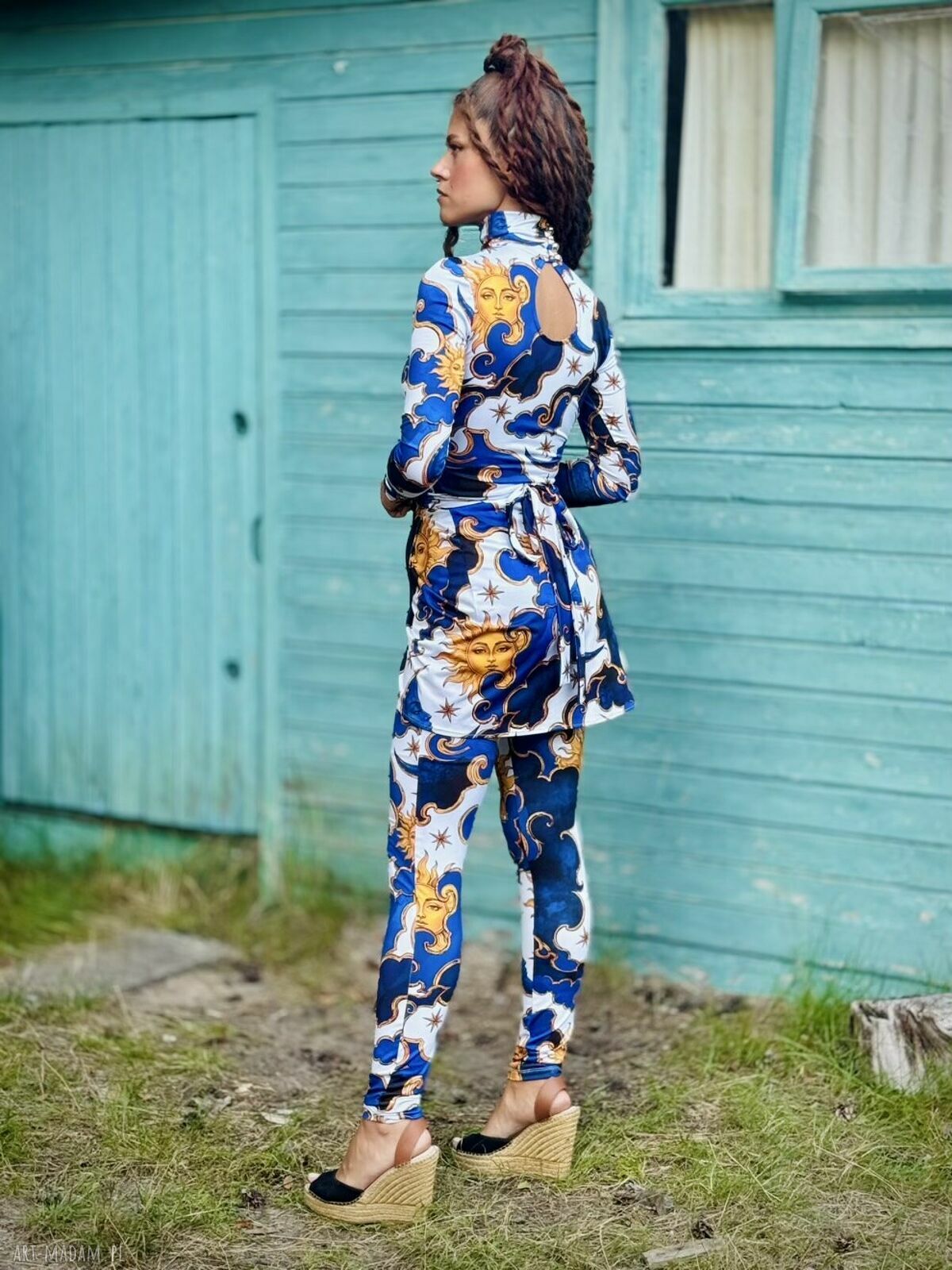 Legginsy Second Skin Sky Parade - autorski nadruk i wysoki stan