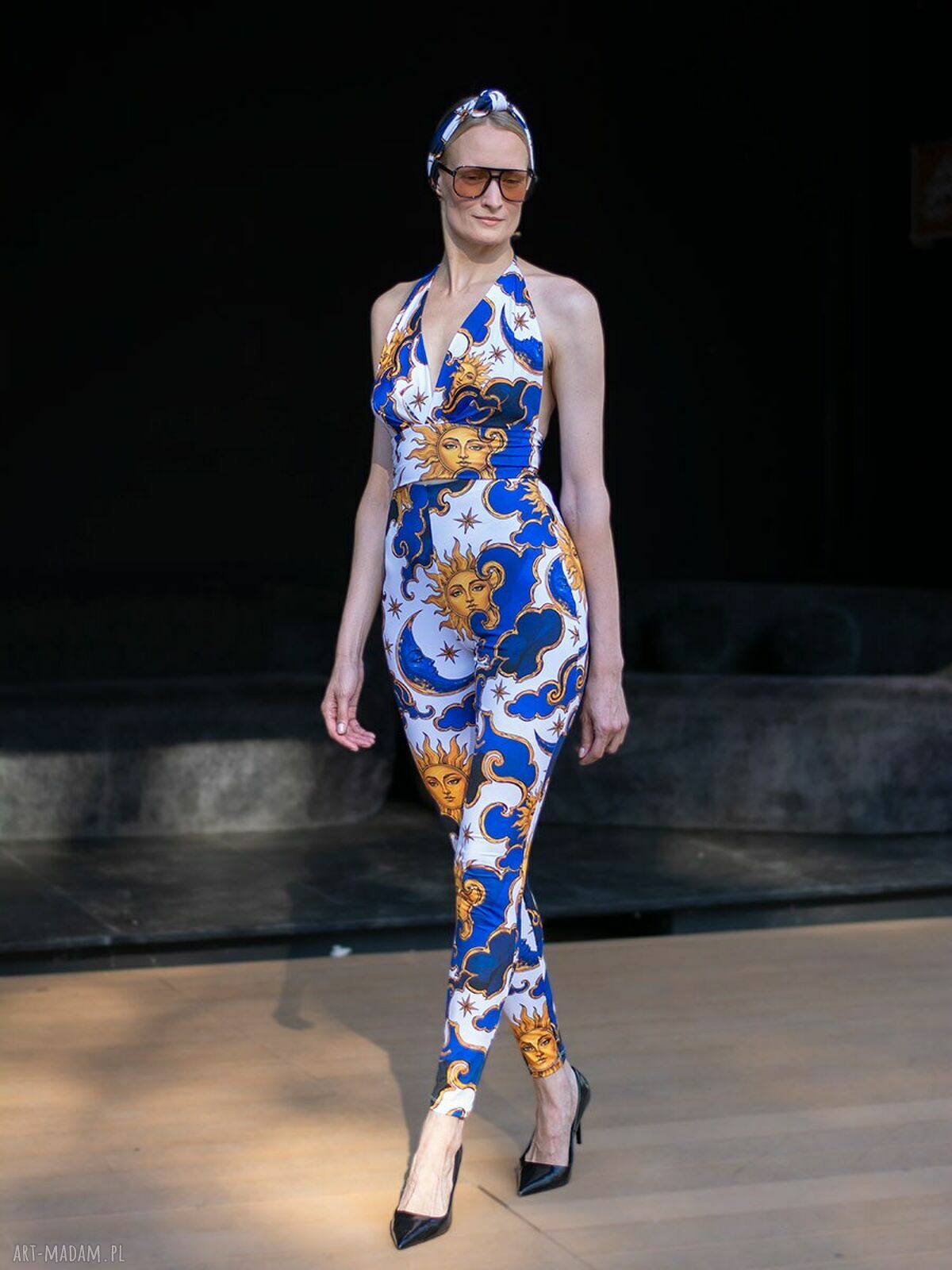 Legginsy Second Skin Sky Parade - autorski nadruk i wysoki stan