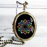 handmade naszyjniki black mandala : unikatowy otwierany medalion