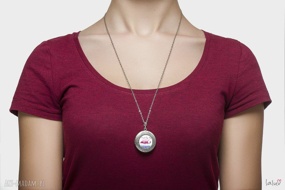Sekretnik FLAMINGI - ręcznie robiony wisiorek handmade